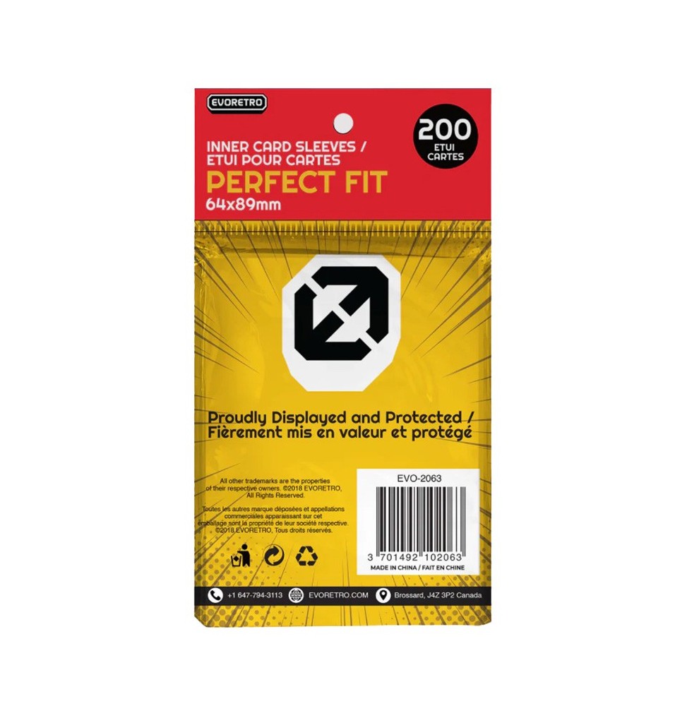 Pack de 200 sleeves Evoretro – Perfect Fit (Pokémon, Lorcana, MTG)