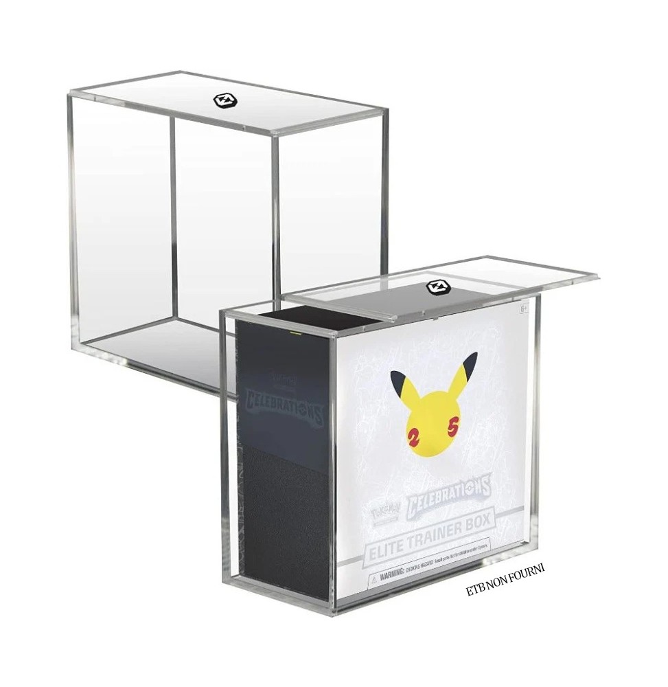 Présentoir acrylique Evoretro – Pokémon ETB Elite Trainer Box (4 mm)