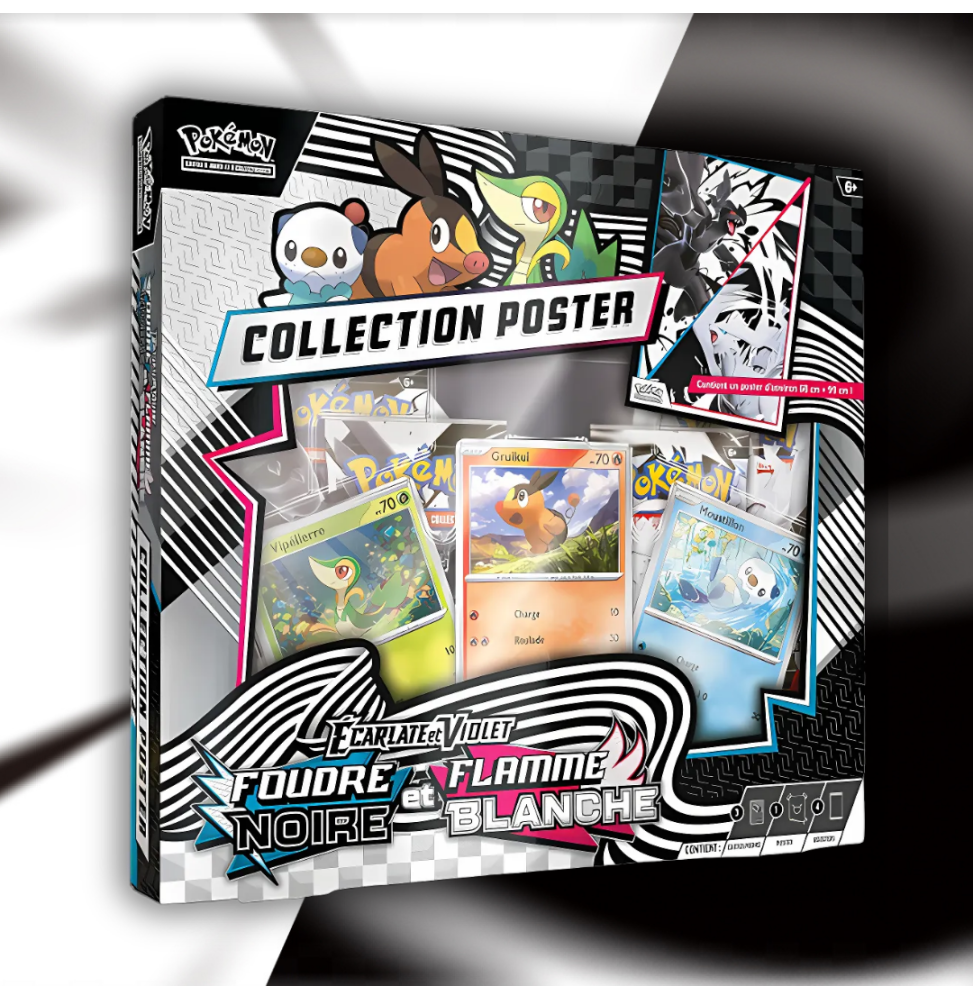 Pack Collection Poster Pokémon Écarlate et Violet - Flamme Blanche & Foudre Noire (EV 10.5)
