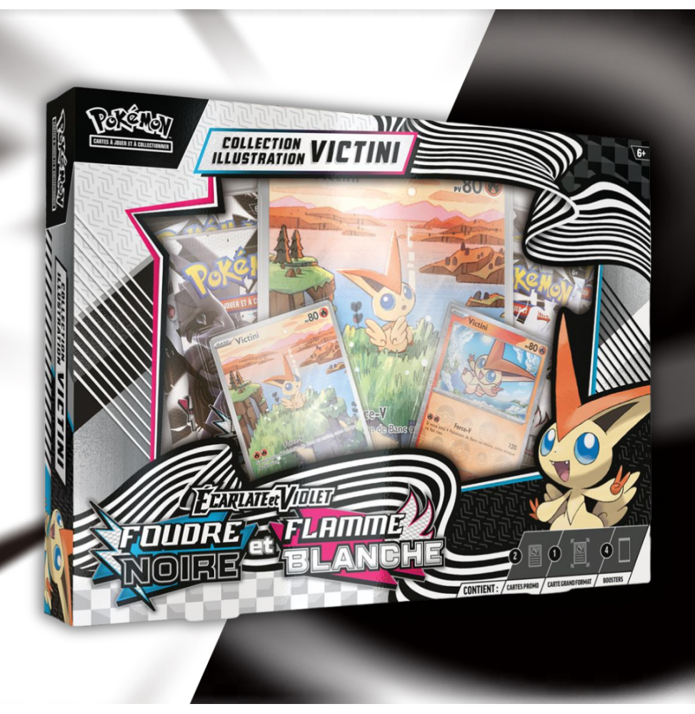 Pack Collection Illustration Victini Pokémon Écarlate et Violet - Flamme Blanche & Foudre Noire (EV 10.5)