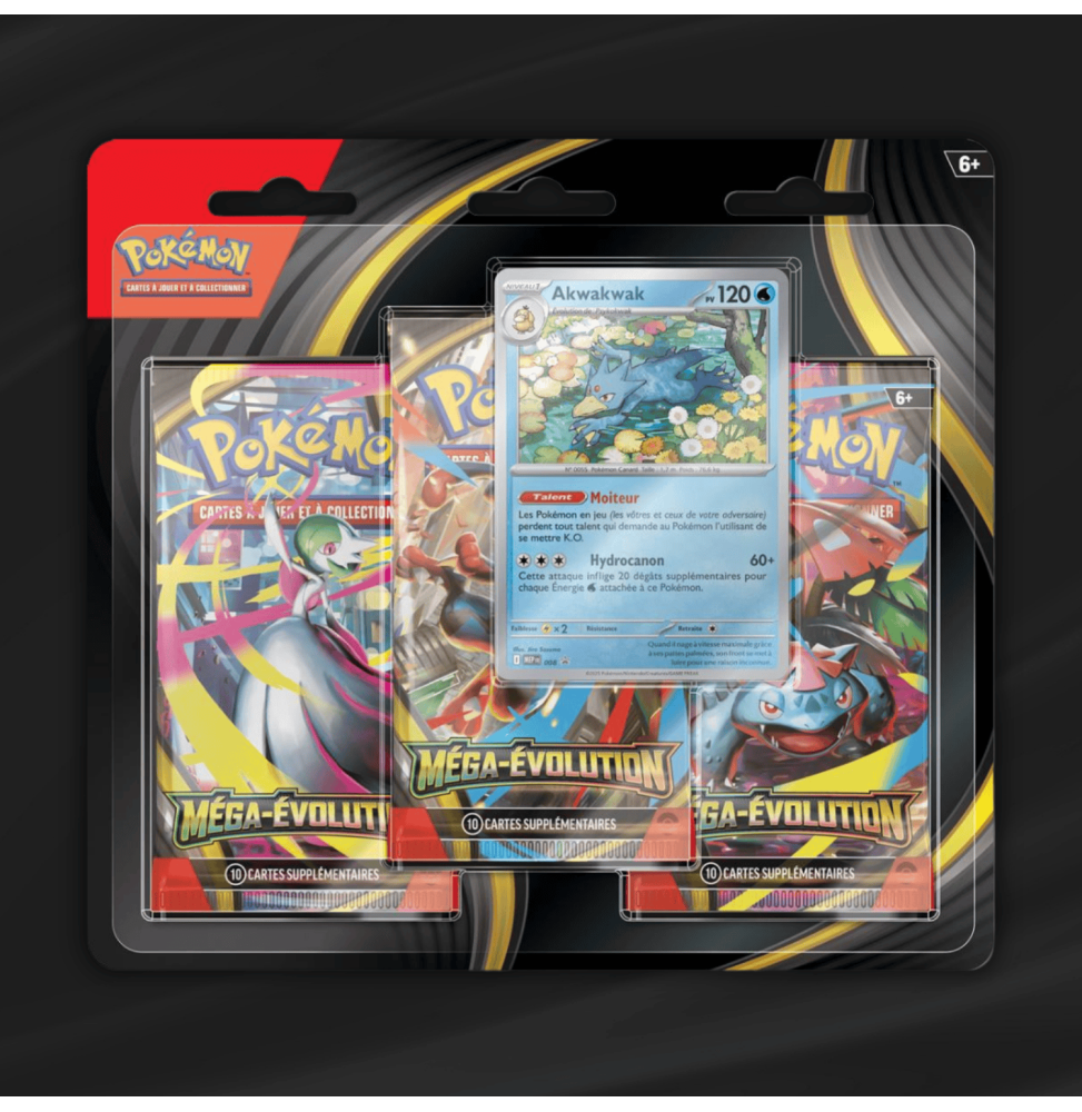 Pack 3 Boosters Pokémon ME01 Méga Évolution (Modèle Aléatoire)