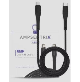Cable USB Type C Noir vers USB Type C 1M20