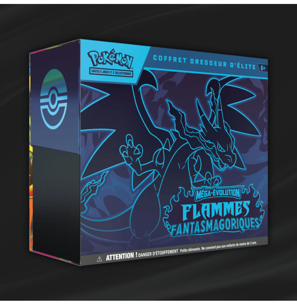 Coffret Dresseur d'Élite Pokémon Méga Évolution : Flammes Fantasmagoriques - Méga-Dracaufeu