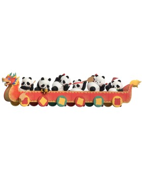 Display Mini Figurines Panda Roll - Dragon Boat Racing (4 Blind Box)