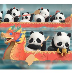 Display Mini Figurines Panda Roll - Dragon Boat Racing (4 Blind Box)