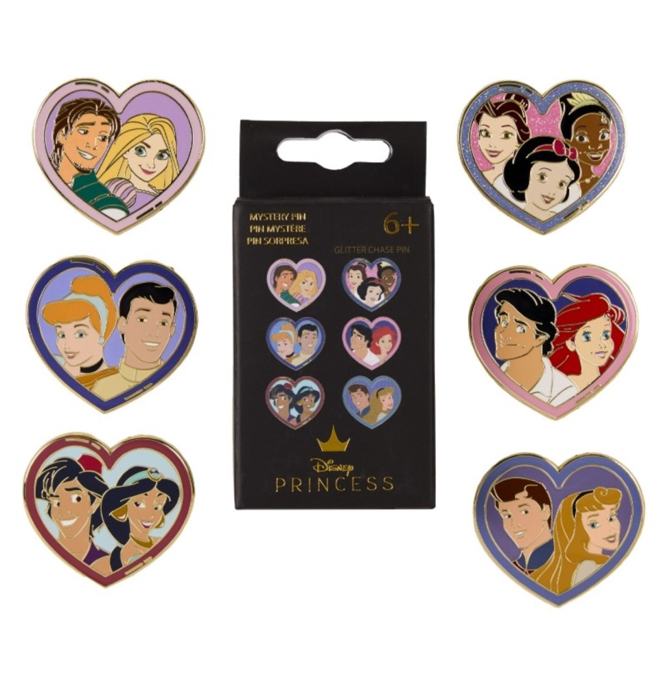 Pins Loungefly Disney - Princess & Prince  lot de 12 (Modèle Aléatoire)