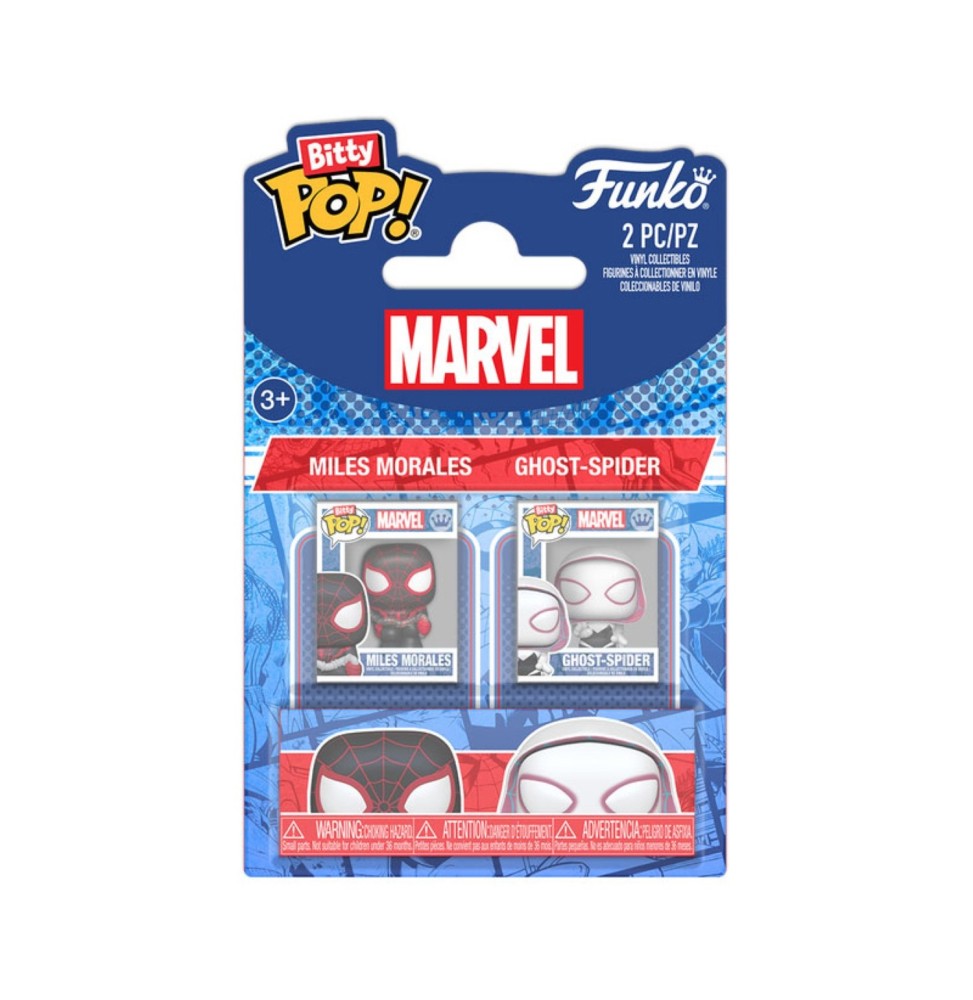 Funko Bitty Pop ! Marvel - Pack de 2 : Spider-Man Miles Morales & Ghost-Spider