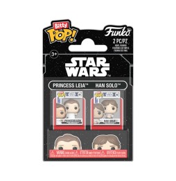 Funko Bitty Pop ! Star Wars - Pack de 2 : Leia Organa & Han Solo