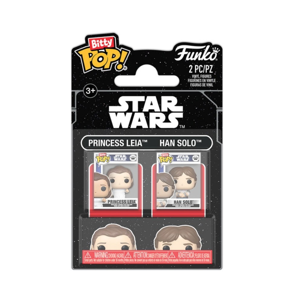 Funko Bitty Pop ! Star Wars - Pack de 2 : Leia Organa & Han Solo
