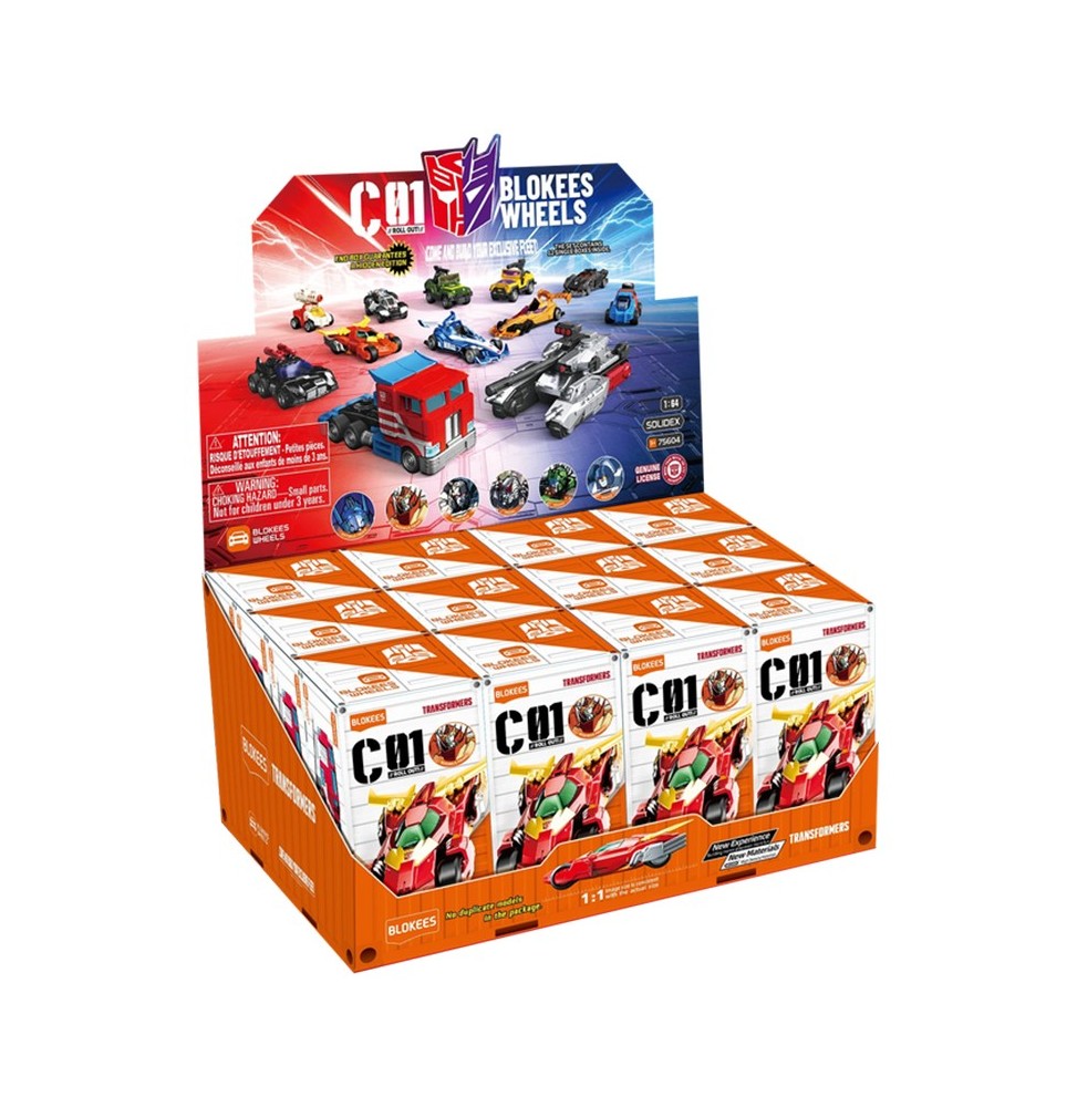 Display Mini-Maquettes Blokees Transformers - Wheels C01 Auto Prime (12 Blind Box)