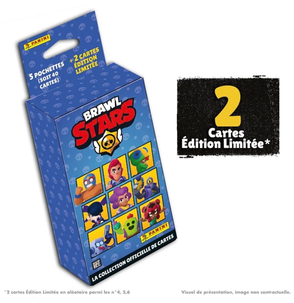 Blister Cartes Panini Brawl Stars (5 Pochettes + 2 Cartes Edition Limitee)