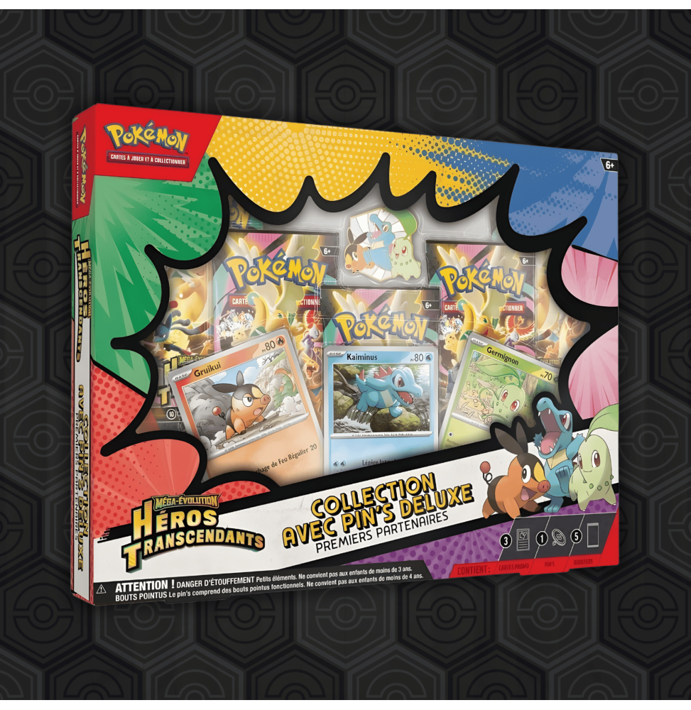 Coffret Collection Pin's Deluxe Pokémon Méga-Évolution : Héros Transcendants (ME2.5)