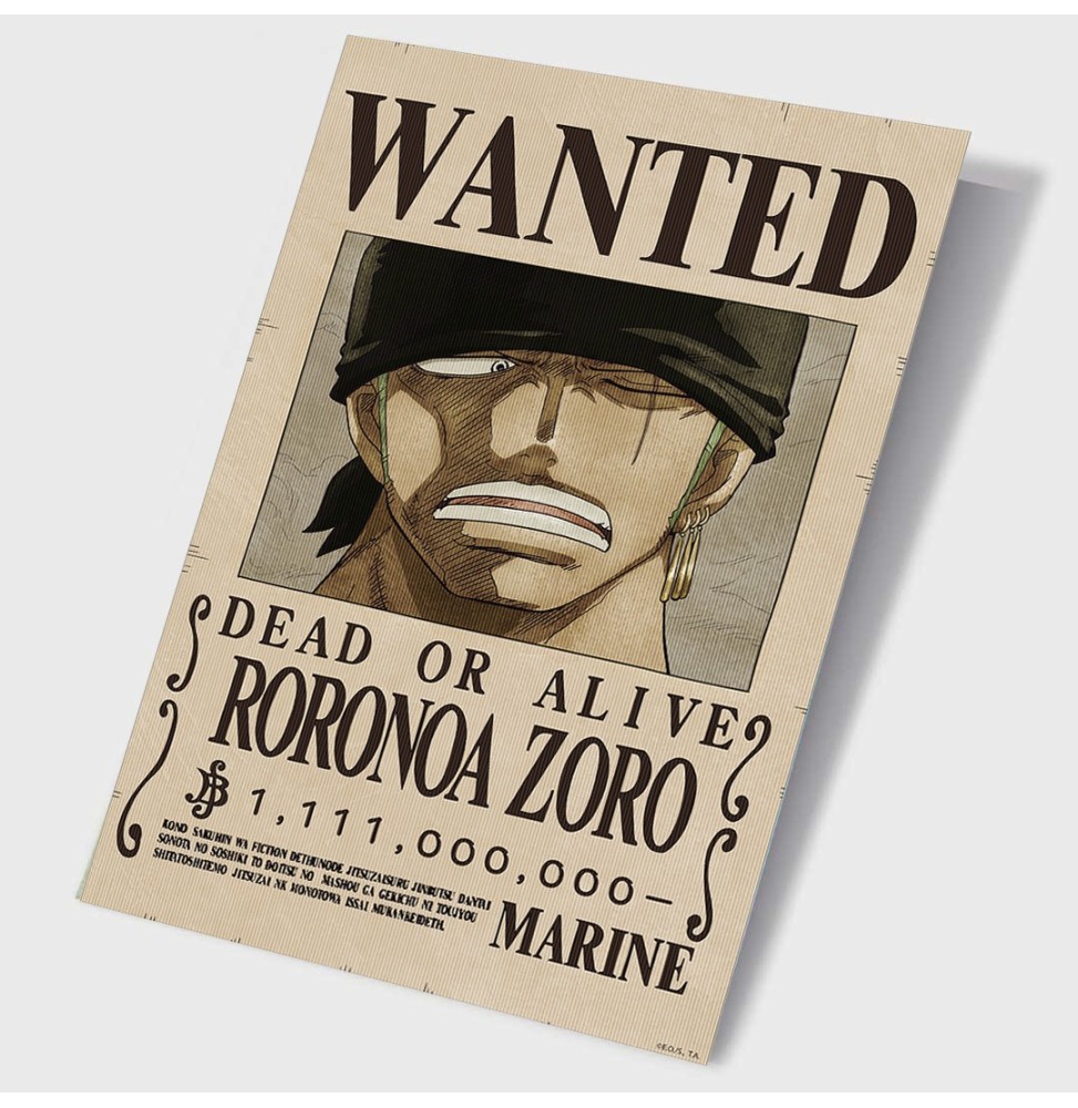 Poster 3D One Piece - Wanted Zoro Egghead (38x58 cm)