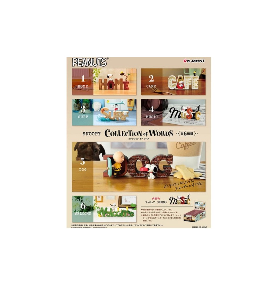 Display Re-Ment Snoopy - Collection Of Words (6 Blindbox)