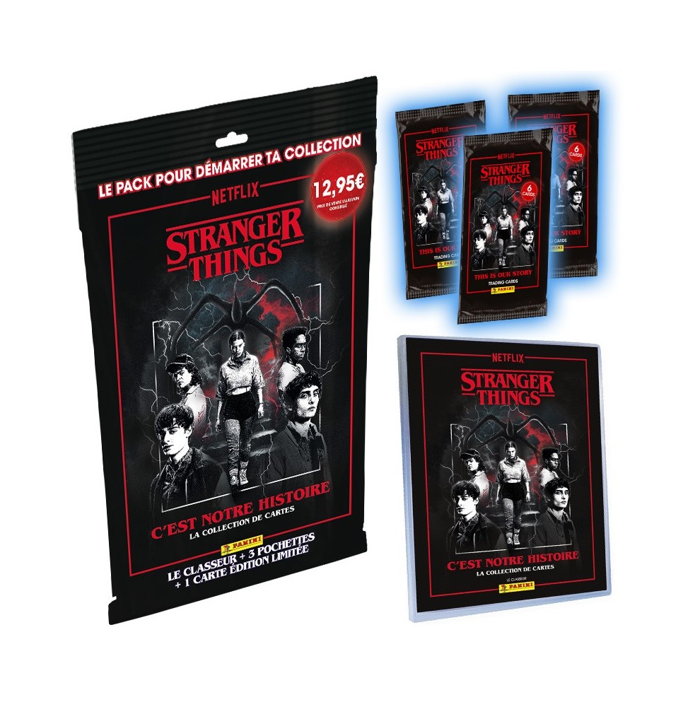 Starter Pack Cartes Panini Stranger Things (1 Classeur + 3 Pochettes + 1 Carte Edition Limitée)