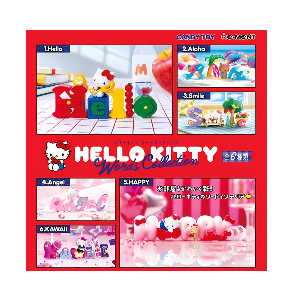 Display Re-Ment Hello Kitty - Words Collection (6 Blindbox)