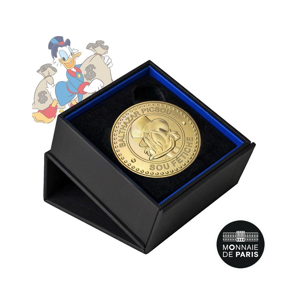 Pièce de Monnaie Sou Fétiche Picsou Disney - Monnaie De Paris Doré à l'Or Fin