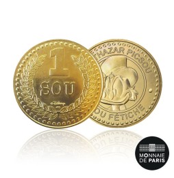 Pièce de Monnaie Sou Fétiche Picsou Disney - Monnaie De Paris Doré à l'Or Fin