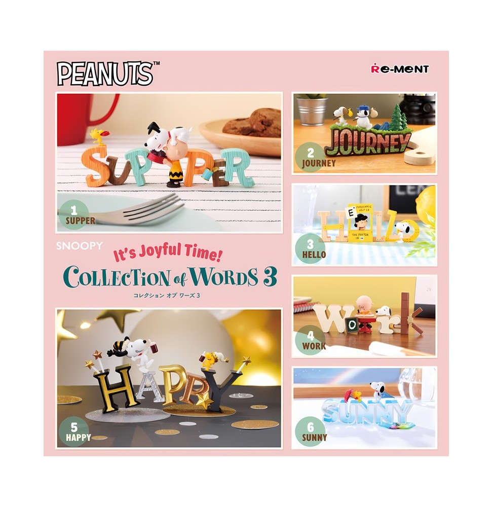 Display Re-Ment Snoopy - Collection Of Words Vol.3 (6 Blindbox)
